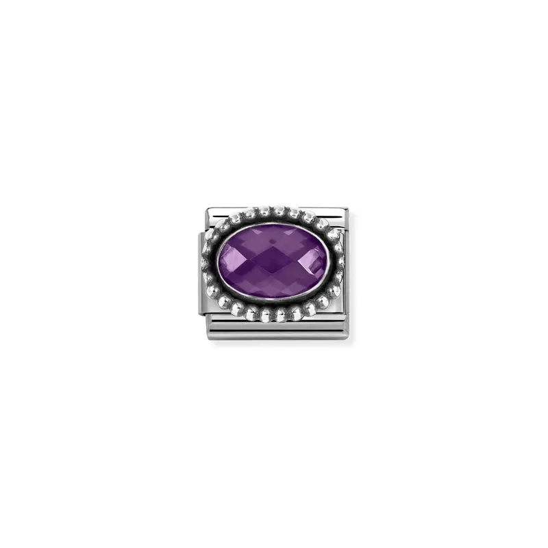 Nomination Composable Link Violet Vintage Effect Stone, Silver