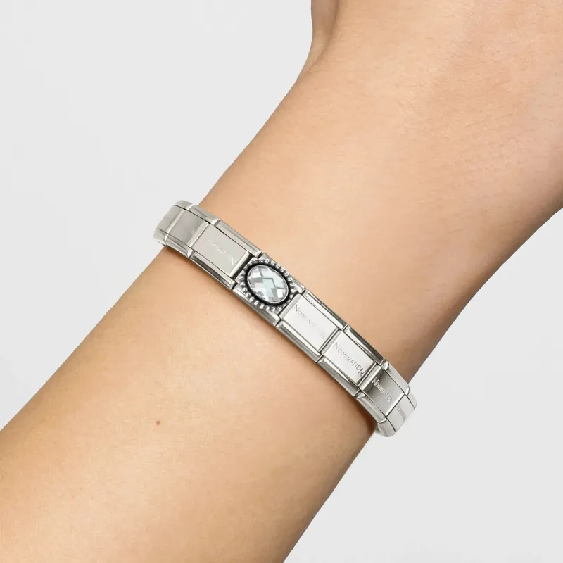 Nomination Composable Link White Vintage Effect Stone, Silver - Image 2