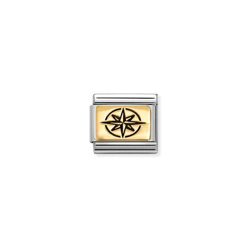 Nomination Composable Link Windrose, 18K Gold & Enamel