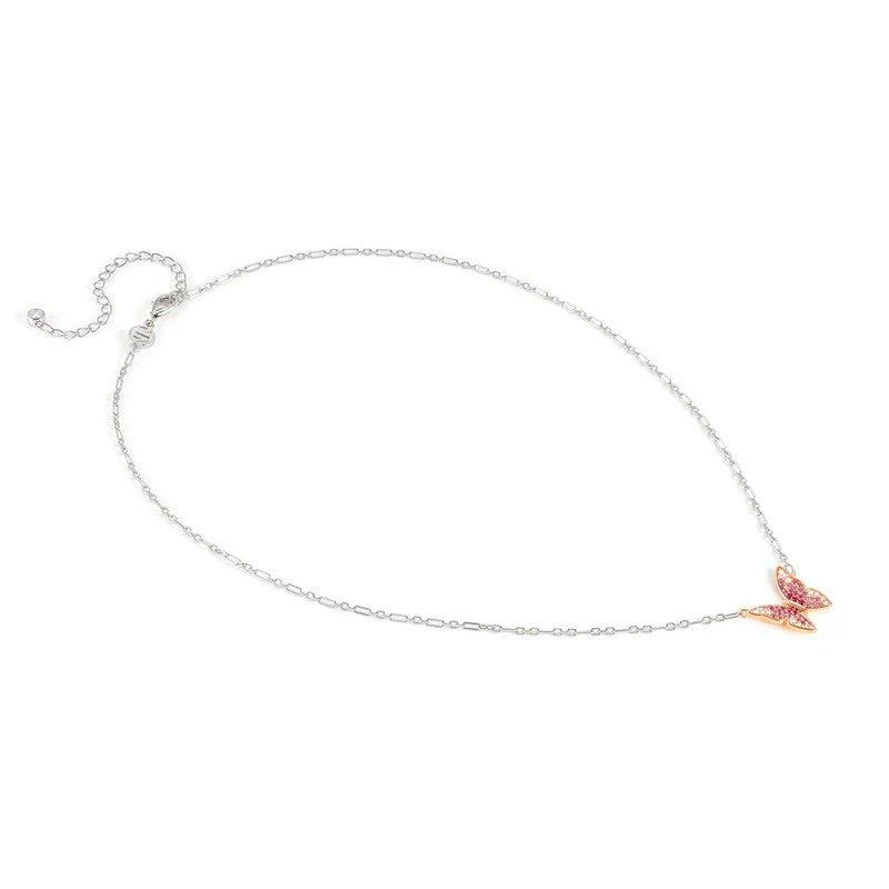 Nomination Crysalis Necklace, Butterfly, Pink Cubic Zirconia, Silver - Image 4
