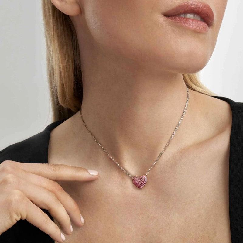 Nomination Crysalis Necklace, Heart, Pink Cubic Zirconia, Silver - Image 2