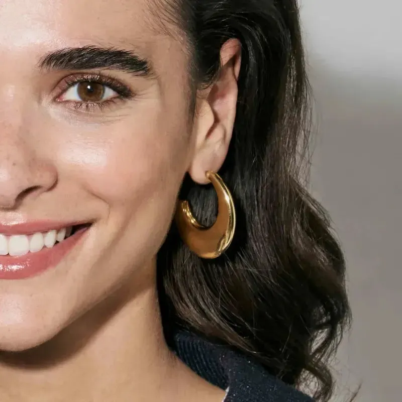 Nomination Ecclectica Medium Gold Drop Hoop Earrings - Image 3