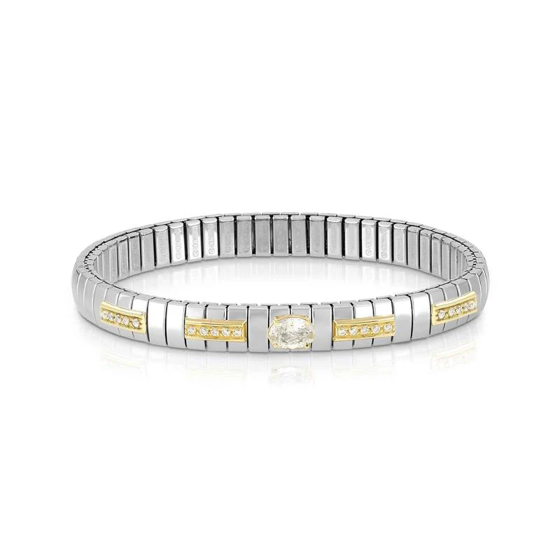 Nomination Extension Gold Stainless Steel Bracelet with Oval Cubic Zirconia