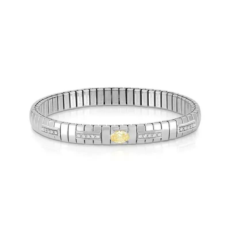 Nomination Extension Bracelet with Yellow Oval Stone
