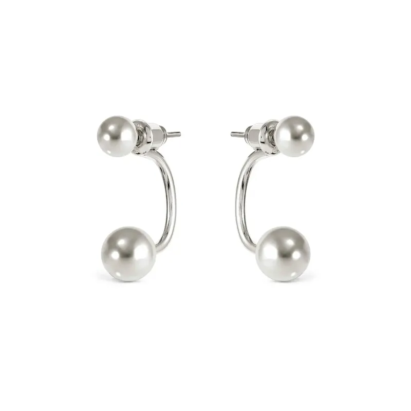 Nomination Fashion Era Earrings with 2 Spheres, Sterling Silver - Image 2