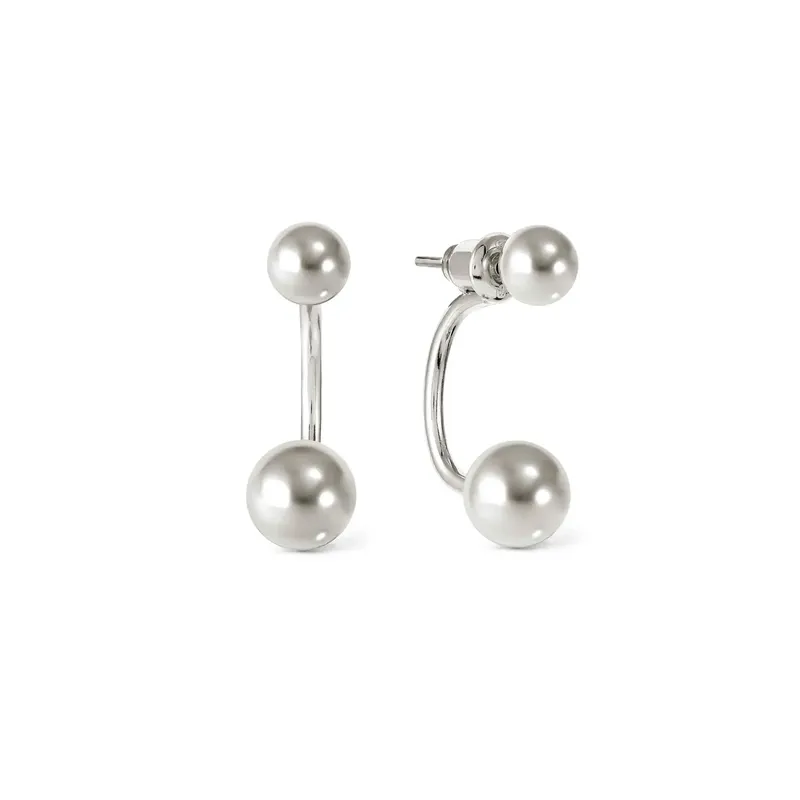 Nomination Fashion Era Earrings with 2 Spheres, Sterling Silver - Image 3