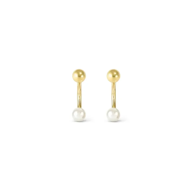 Nomination Fashion Era Earrings with Pearl, PVD Yellow Gold