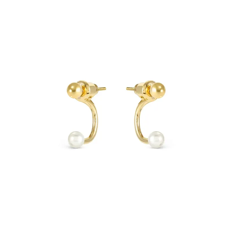 Nomination Fashion Era Earrings with Pearl, PVD Yellow Gold - Image 2