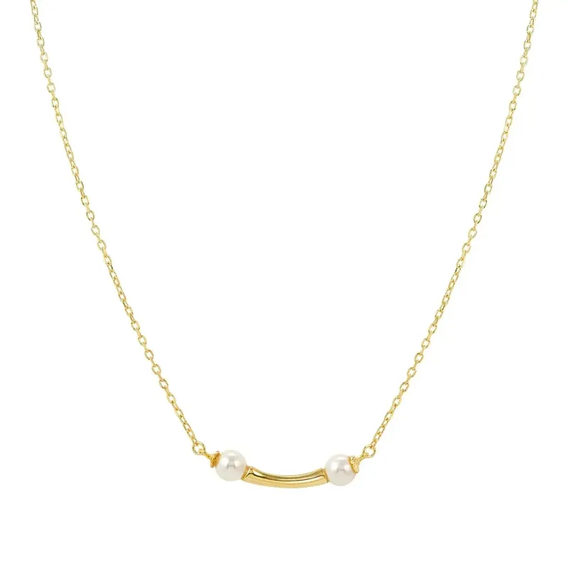 Nomination Fashion Era Necklace with 2 Pearls, PVD Yellow Gold