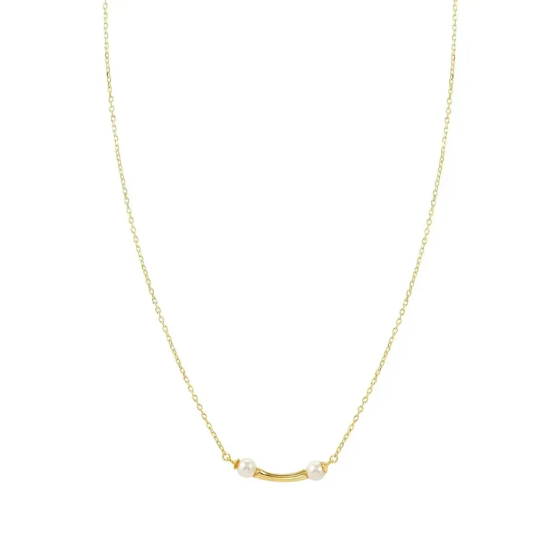 Nomination Fashion Era Necklace with 2 Pearls, PVD Yellow Gold - Image 2