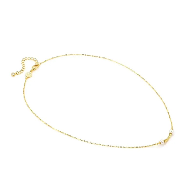 Nomination Fashion Era Necklace with 2 Pearls, PVD Yellow Gold - Image 3