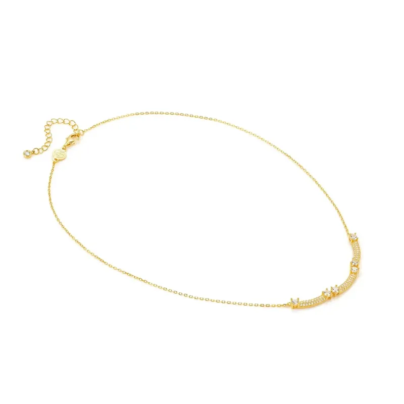 Nomination Fashion Era Necklace with 3 Bar & Cubic Zirconia, PVD Yellow Gold - Image 3