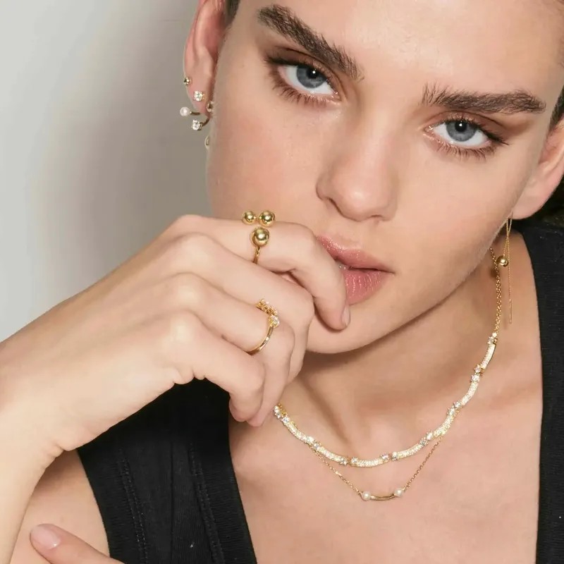 Nomination Fashion Era Ring with 3 Spheres, PVD Yellow Gold - Image 3