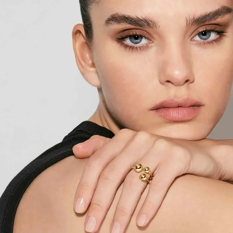 Nomination Fashion Era Ring with 3 Spheres, Sterling Silver - Image 2