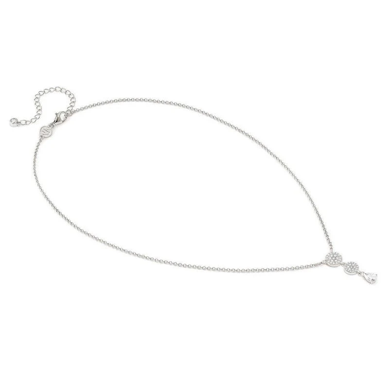 Nomination Lucentissima Necklace, Circle, Pear-Shape Pendant, White Cubic Zirconia, Silver - Image 3