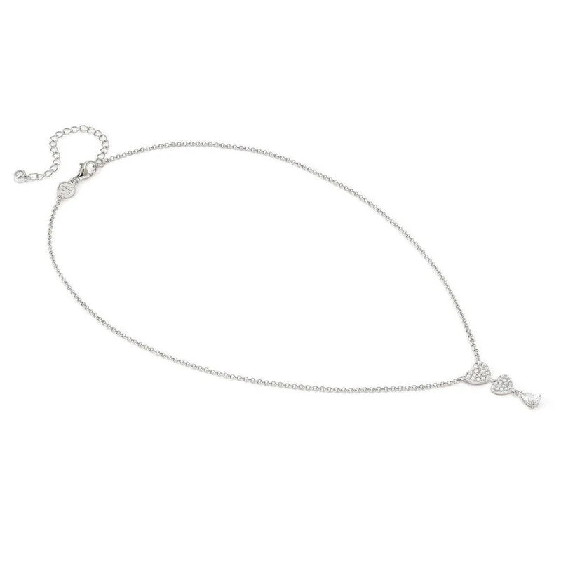Nomination Lucentissima Necklace, Heart, Pear-Shape Pendant, White Cubic Zirconia, Silver - Image 3