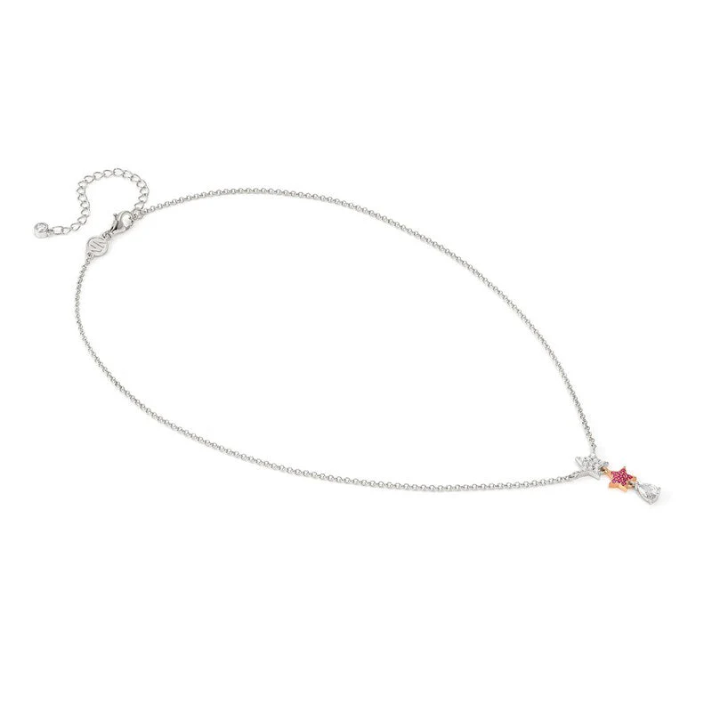 Nomination Lucentissima Necklace, Star, Pear-Shape Pendant, Pink And White Cubic Zirconia, Silver - Image 4