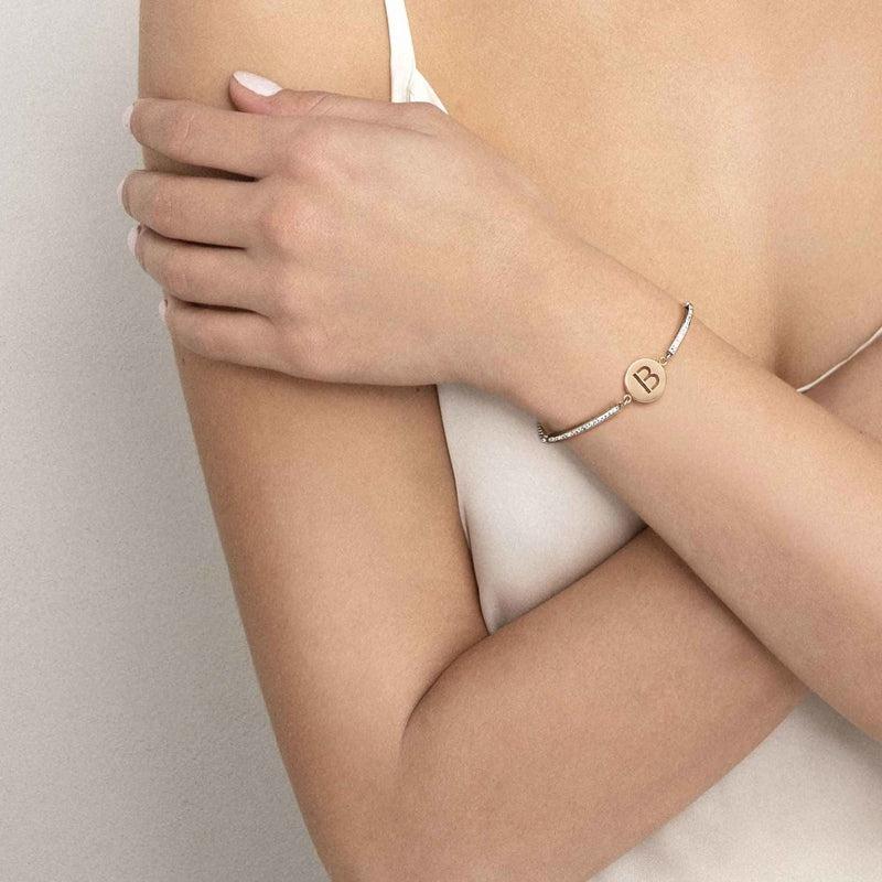 Nomination Milleluci Bracelet, Letter S, Crystal Pave, Rose PVD, Stainless Steel - Image 2