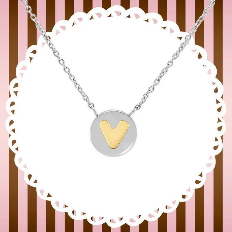 Nomination My Bon Bon Necklace Letter V, 24K Gold - Image 2