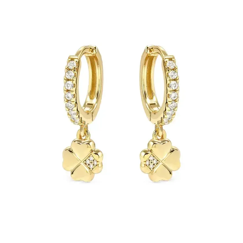 Nomination Petit Sparkle Clover Hoop Earrings