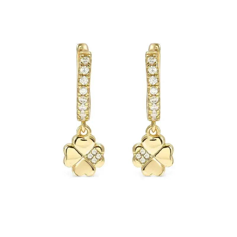 Nomination Petit Sparkle Clover Hoop Earrings - Image 2