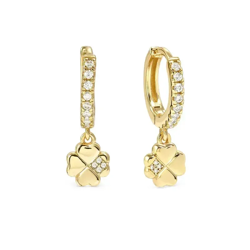 Nomination Petit Sparkle Clover Hoop Earrings - Image 3