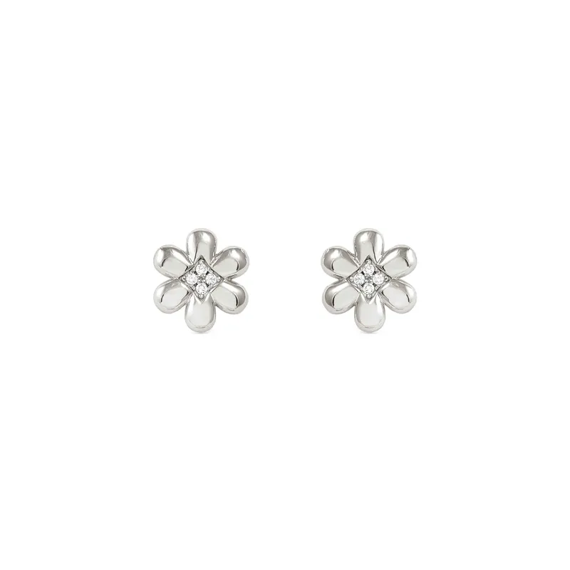 Nomination Petit Sparkle Silver Flower Stud Earrings - Image 3