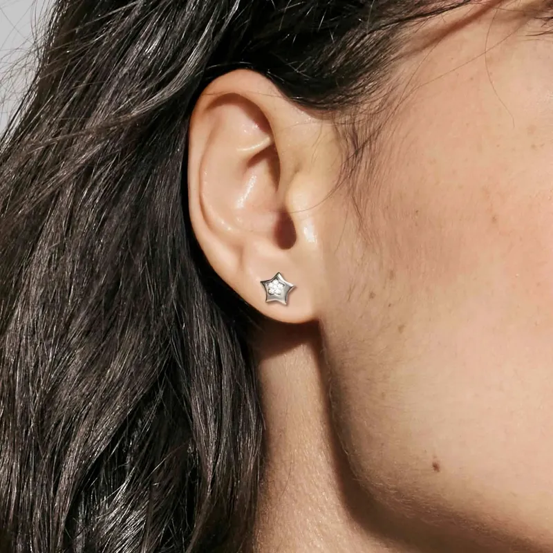 Nomination Petit Sparkle Silver Star Stud Earrings - Image 2
