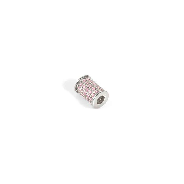 Nomination SeiMia Elegance Spacer Tube, Pink Cubic Zirconia, Silver
