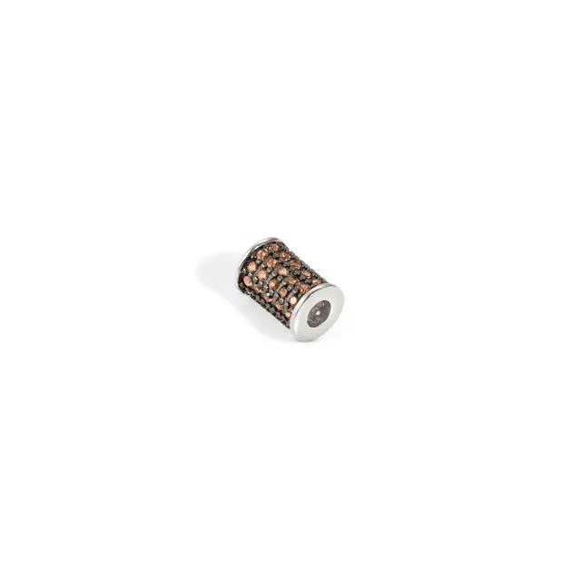 Nomination SeiMia Elegance Spacer Tube, Smoke Cubic Zirconia, Silver