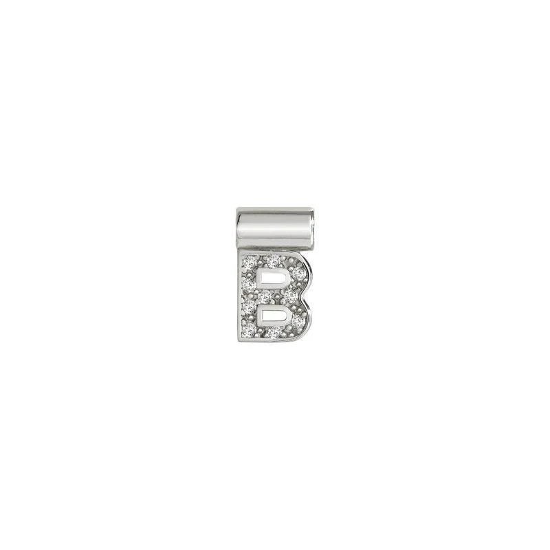 Nomination SeiMia Pendant, Letter B, Cubic Zirconia, Silver