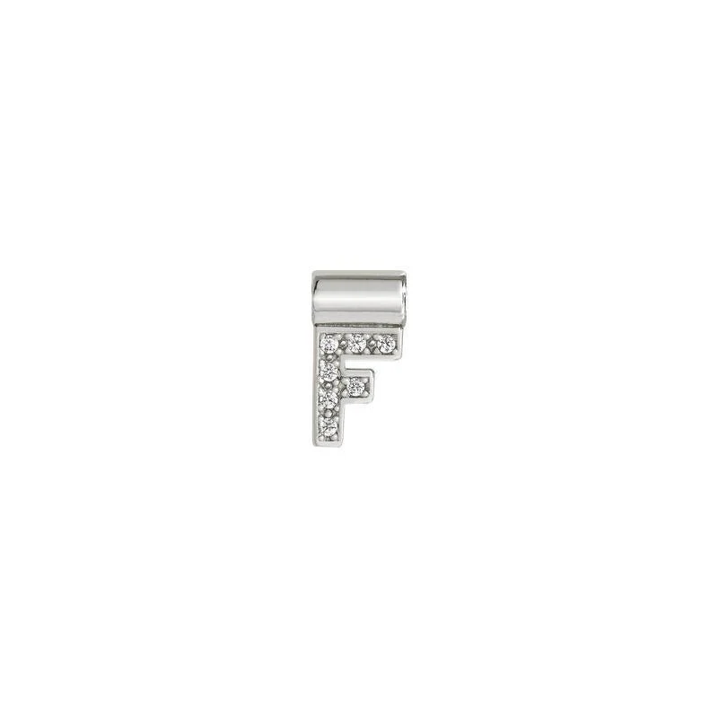 Nomination SeiMia Pendant, Letter F, Cubic Zirconia, Silver