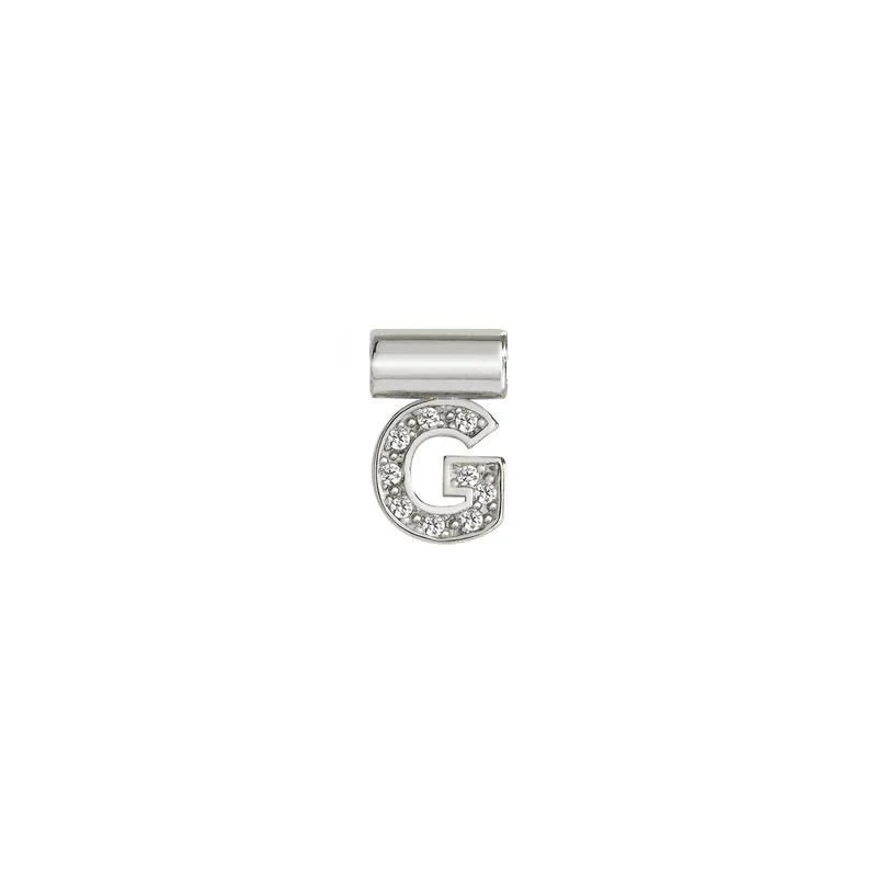 Nomination SeiMia Pendant, Letter G, Cubic Zirconia, Silver