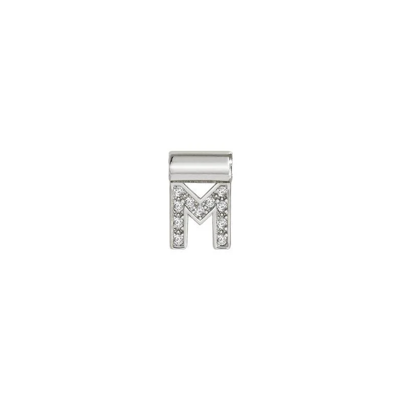 Nomination SeiMia Pendant, Letter M, Cubic Zirconia, Silver