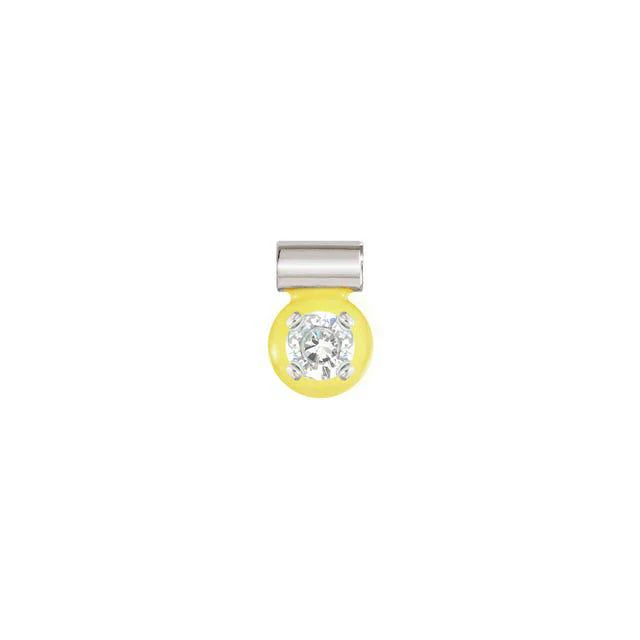 Nomination SeiMia Pendant, Yellow, Cubic Zirconia, Silver & Enamel