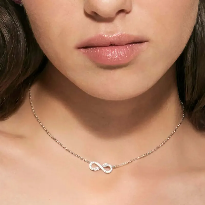 Nomination Shine Me Up Necklace, Infinity Symbol with Cubic Zirconia, Sterling Silver - Image 4