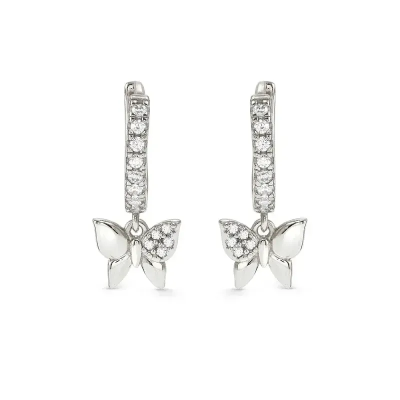 Nomination Silver Petit Sparkle Butterfly Hoop Earrings - Image 5