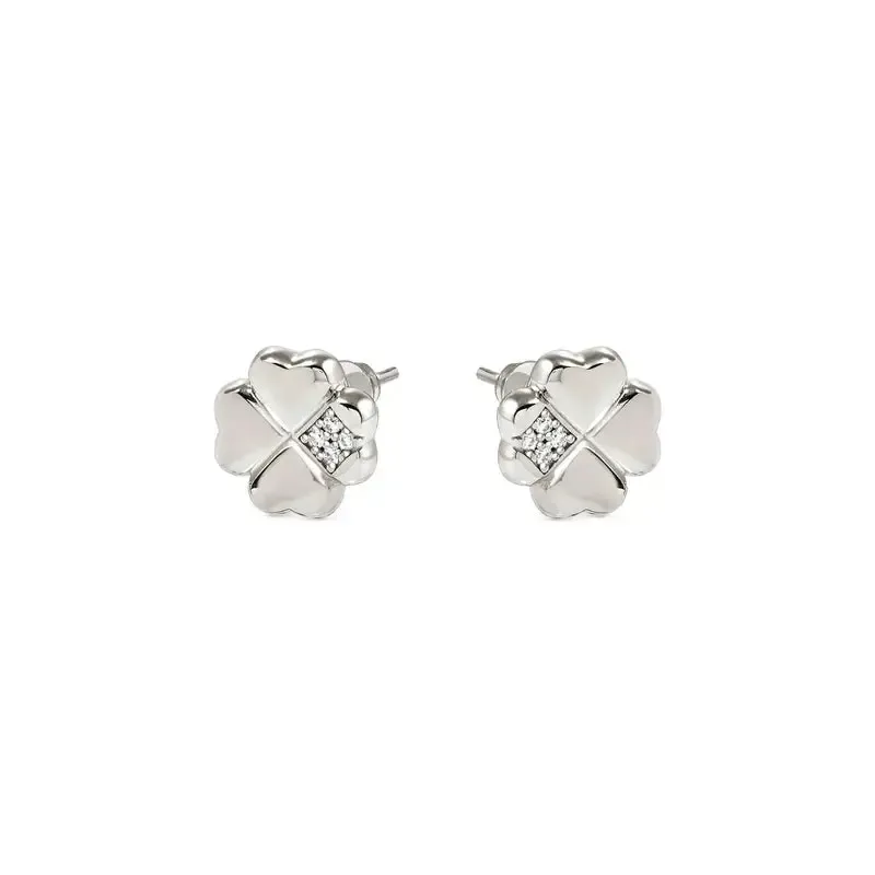 Nomination Silver Petit Sparkle Four-Leaf Clover Stud Earrings - Image 3