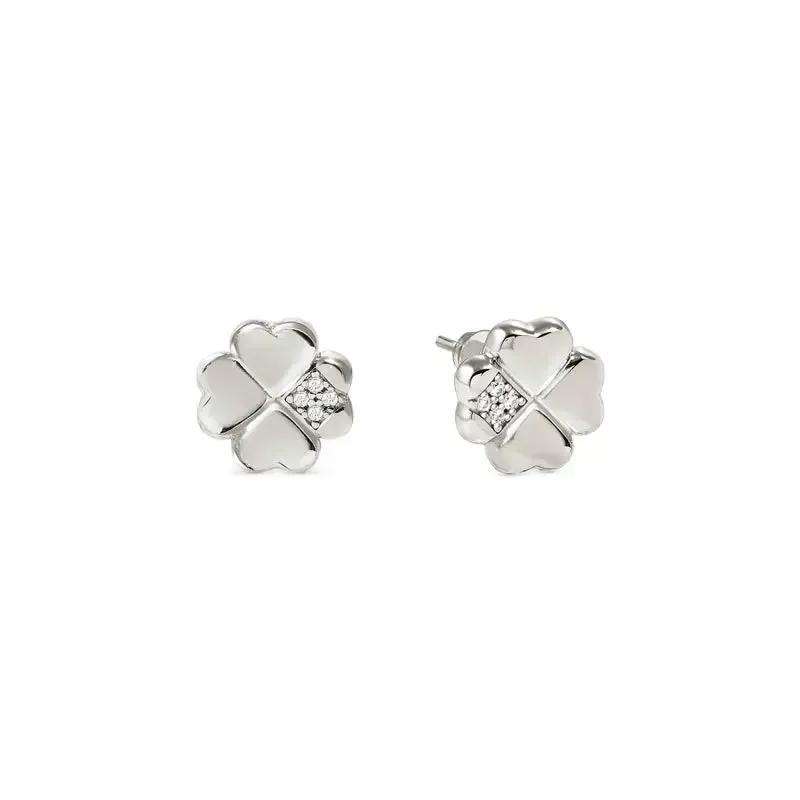Nomination Silver Petit Sparkle Four-Leaf Clover Stud Earrings - Image 4
