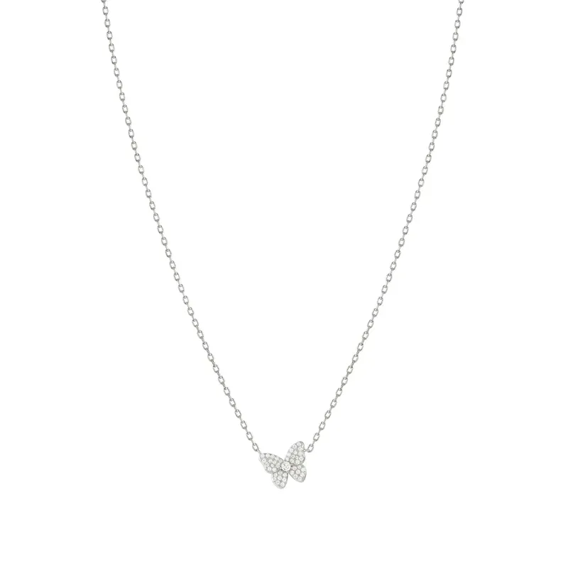 Nomination Sweetmadame Necklace, Butterfly with Cubic Zirconia, Sterling Silver - Image 2