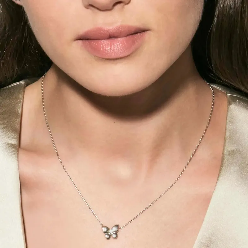 Nomination Sweetmadame Necklace, Butterfly with Cubic Zirconia, Sterling Silver - Image 3