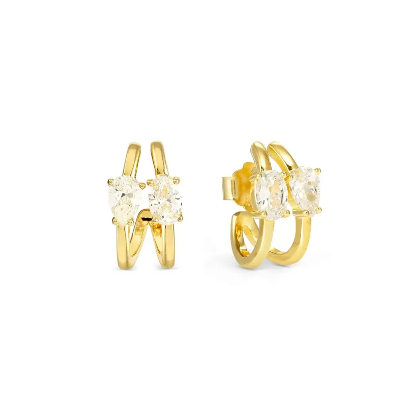 Nomination Yellow Gold Colour Wave Aurora Hoop Earrings - Image 3