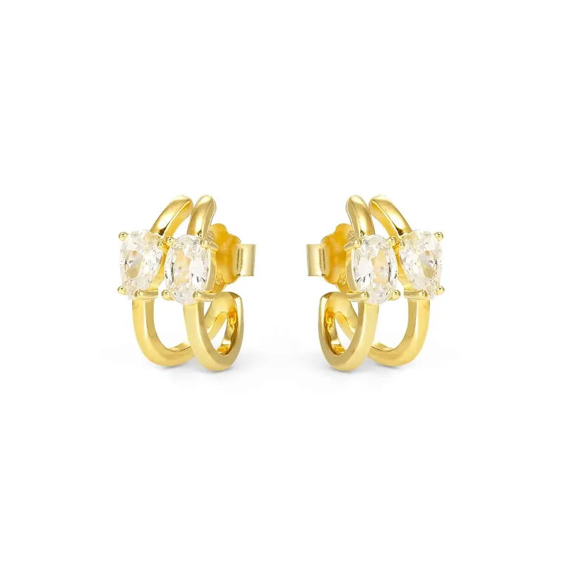 Nomination Yellow Gold Colour Wave Aurora Hoop Earrings - Image 4