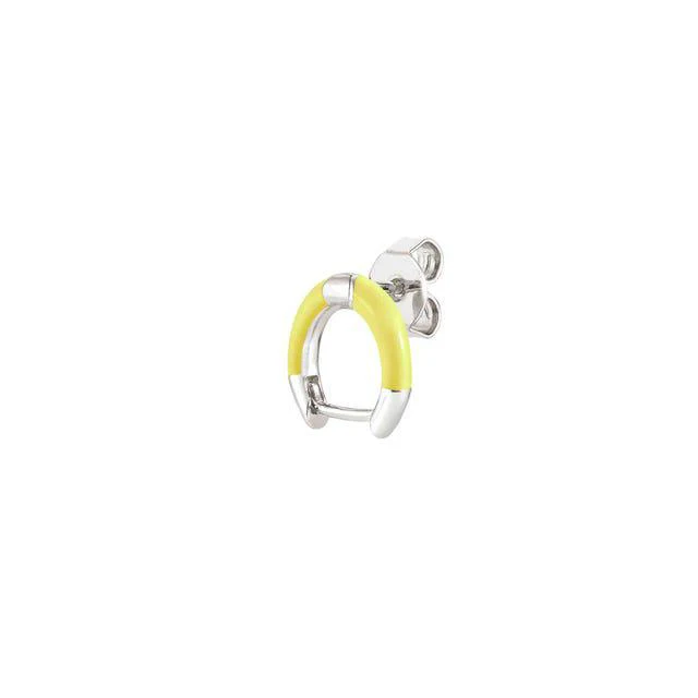 SEIMIA SINGLE EARRING, STERLING SILVER, YELLOW ENAMEL - Image 2