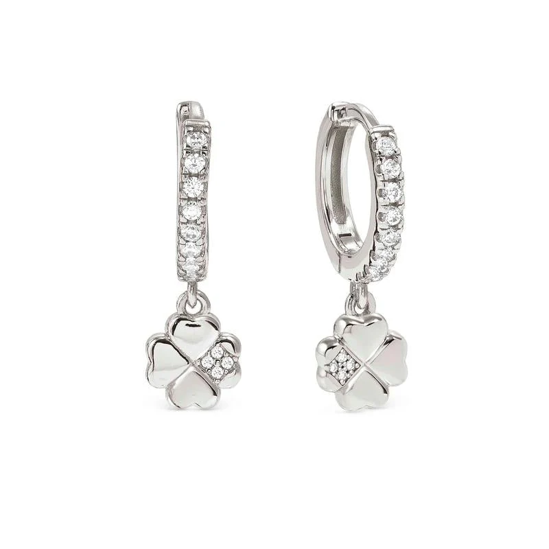 Nomination Petit Sparkle Clover Hoop Earrings