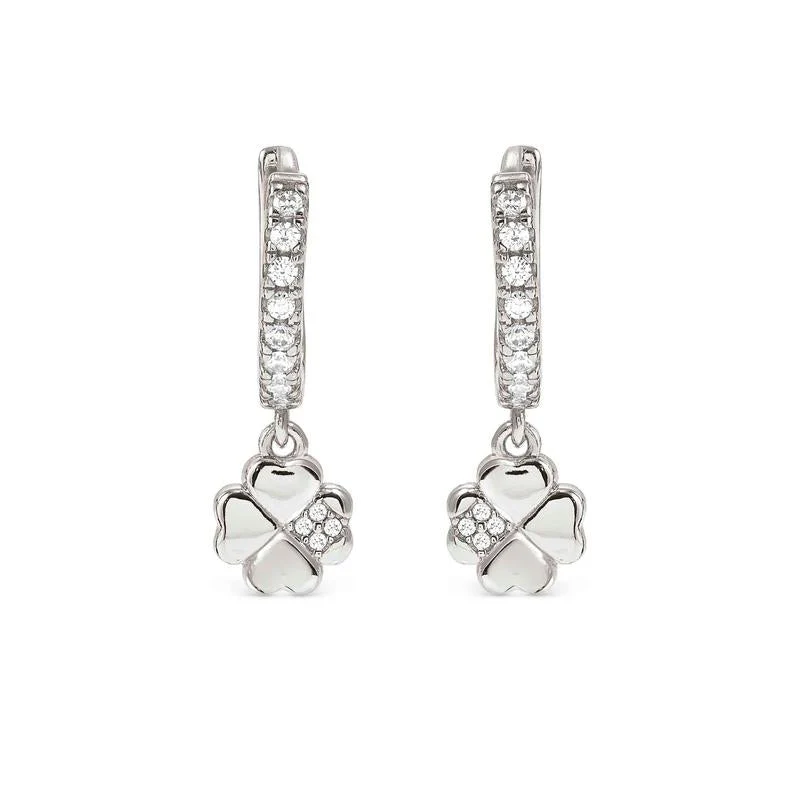 Nomination Petit Sparkle Clover Hoop Earrings - Image 3