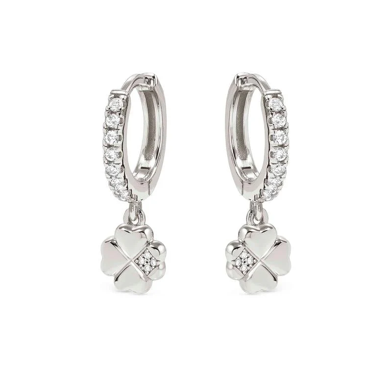 Nomination Petit Sparkle Clover Hoop Earrings - Image 4