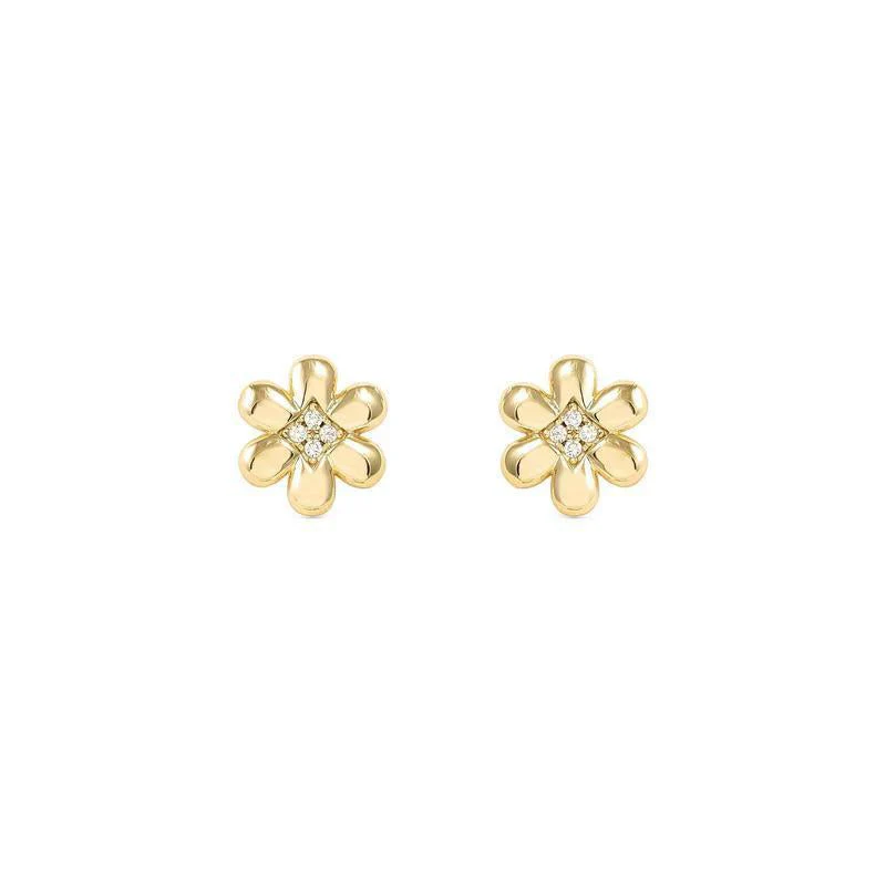Nomination Petit Sparkle Gold Flower Stud Earrings - Image 4