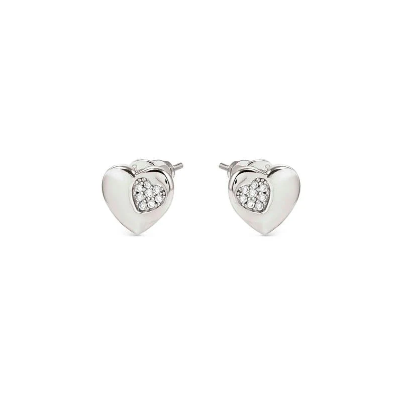 Nomination Silver Petit Sparkle Heart Stud Earrings - Image 5